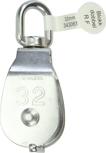 CAL Blokk Dobbel Rustfri 32mm 12mm tau CAL Blokk Dobbel Rustfri 32mm 12mm tau
