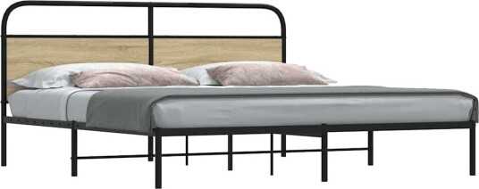  Sengeramme i metall uten madrass sonoma eik 183x213 cm 8721158549174