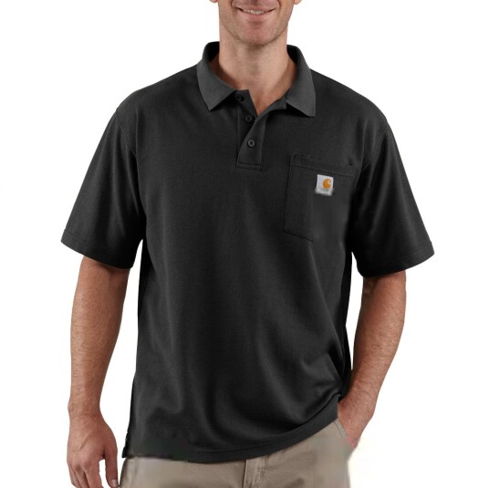 Carhartt Men"s Loose Fit Midweight Short-Sleeve Pocket Polo Black M Carhartt Men"s Loose Fit Midweight Short-Sleeve Pocket Polo Black M
