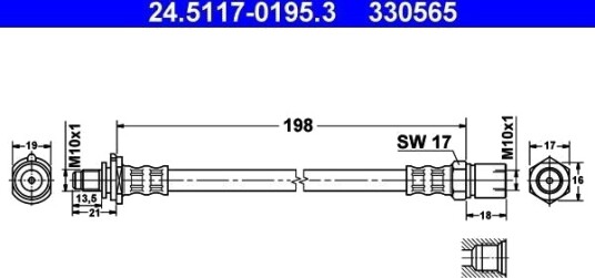 ATE 24.5117 0195.3 Bremseslange