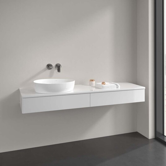Villeroy & Boch Antao Servantskap med 2 skuffer 160x50x19 cm m/lys Hvit Høyglans Villeroy & Boch Antao Servantskap med 2 skuffer 160x50x19 cm m/lys Hvit Høyglans