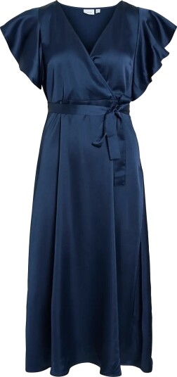 Vila Viavelina S/S Midi Dress/Dc Navy 36 Vila Viavelina S/S Midi Dress/Dc Navy 36