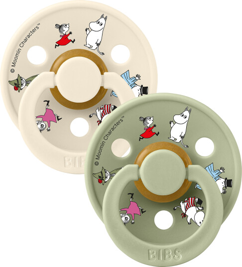 Bibs Mummitrollet Smokker 2stk Ivory mix Latex   Size 2