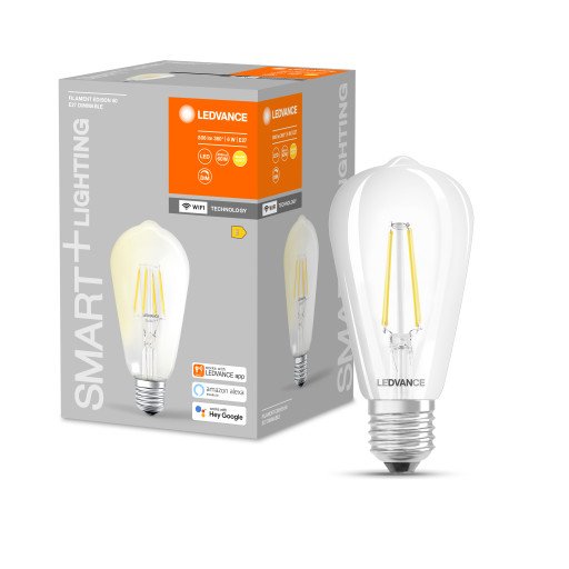 Ledvance Smart+ Wifi E27 edisonpære, hvit lysfarge, klar