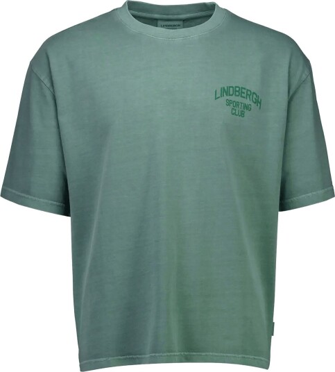Lindbergh G/D Oversized Cropped Logo Tee S/S Green XXXL