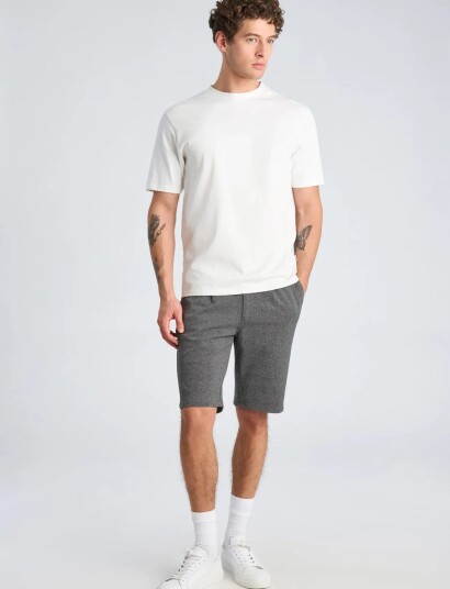 Lindbergh Superflex Elastic Waist Shorts   Grey   XXL