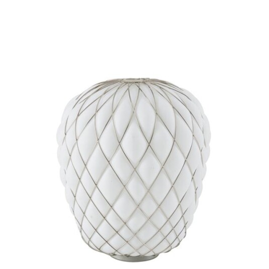 FontanaArte Furukongle Bordlampe Stor Krom/ Hvit