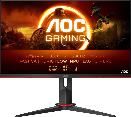 AOC 27G2zn3 27" Full HD Gaming Monitor 280Hz Fast VA Sort/Rød AOC 27G2zn3 27" Full HD Gaming Monitor 280Hz Fast VA Sort/Rød