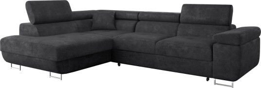Gabina 4 seters sovesofa med sjeselong   svart