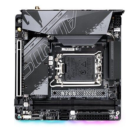 GIGABYTE AORUS B760I PRO - Intel B760 - Intel LGA1700 socket - DDR5 RAM - Mini-ITX