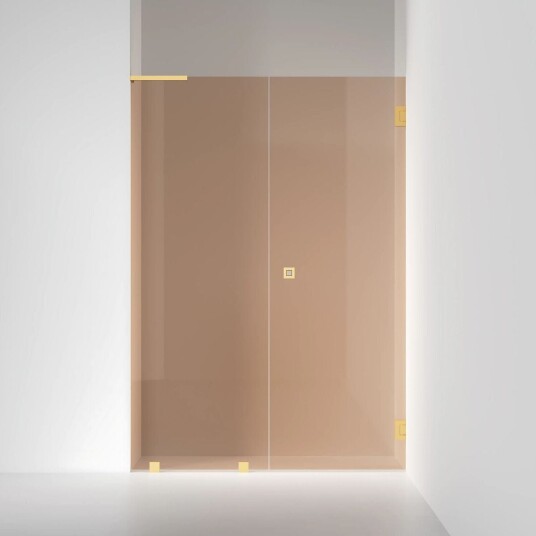 INR Iconic Nordic Rooms Dusjnisje ARC 4 Original Måltilpasset Brushed Brass / Høyre Bronse Glass