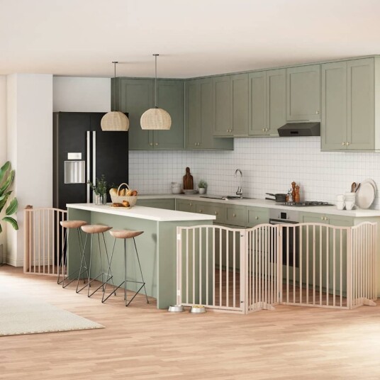 Vidaxl Hundeport Sammenleggbar 6 Paneler 480 cm Poppeltre