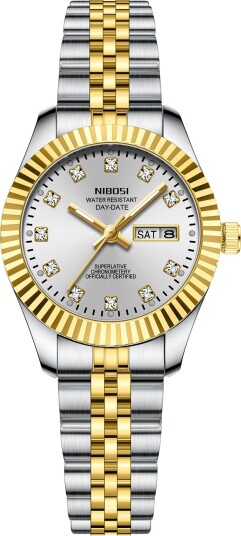 Nibosi Millbury Day Date Silver Gold