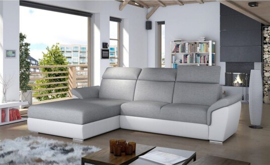 Hjørnesofa Eltap Trevisco 272x216x100 cm Sawana 21 Soft 17 Grå Venstre