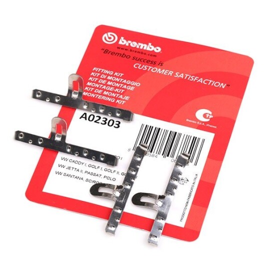 Tilbehørsett, skivebremse belegg BREMBO A 02 303 Tilbehørsett, skivebremse belegg BREMBO A 02 303
