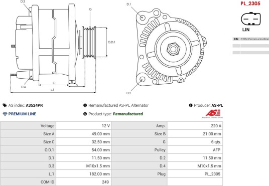 AS PL A3524PR Dynamo AS PL A3524PR Dynamo