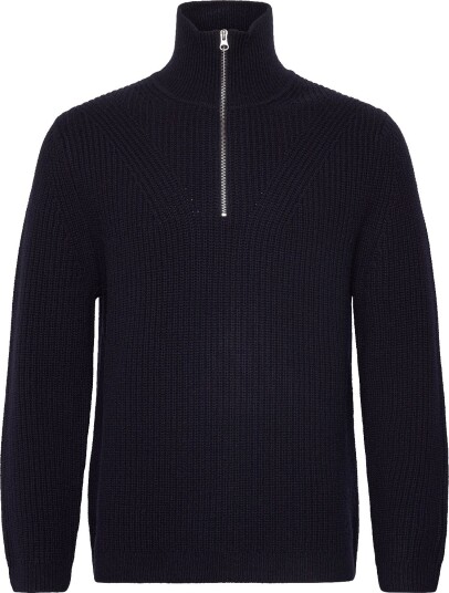 Garment Project Half Zip Wool Knit Navy NAVY XXL Garment Project Half Zip Wool Knit Navy NAVY XXL