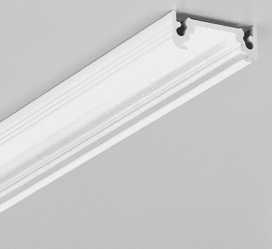 Topmet 1m aluminiumsprofil SURFACE10 BC/UX   Hvit lakkert påbygging LED skinne