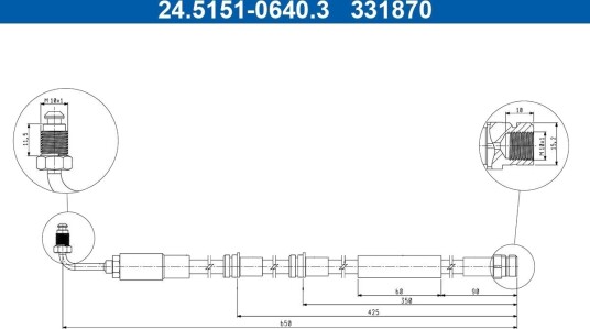 ATE 24.5151 0640.3 Bremseslange