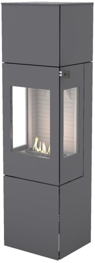 Nexo 160 platina frittstående biopeis med sideglass og ståldør Nexo 160 platina frittstående biopeis med sideglass og ståldør