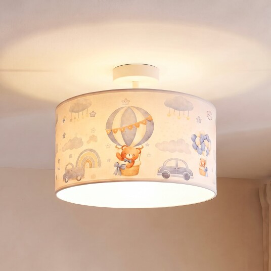 Taklampe Duolla Kids Print Blå Barnerom Stoff / Tekstil 25 Blå