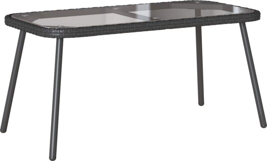 Kaffebord Svart 90x45x42 cm Poly Rattan