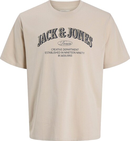 Jack & Jones Plus T skjorte Jjedenver Logo Tee Ss O Neck Sn Pls Grå
