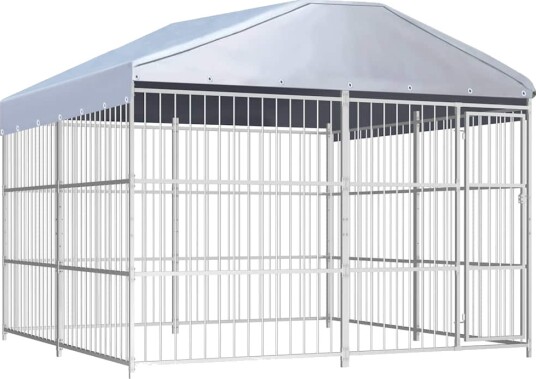 Vidaxl Utendørs Hundegård Med Tak 300X300 cm