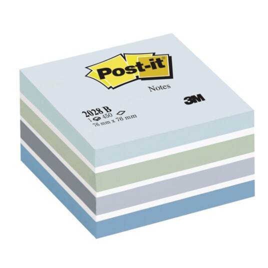 Post-it Kube 76 x 76 mm blå/hvit Post-it Kube 76 x 76 mm blå/hvit