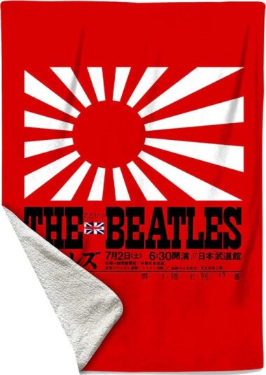 Rocksax The Beatles Japan Flag Sherpa Fleece Throw 50 in x 60 in 78899331