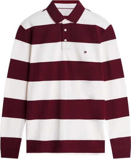 Tommy Hilfiger Ls Rugby Stripe Classic Polo Burgundy S