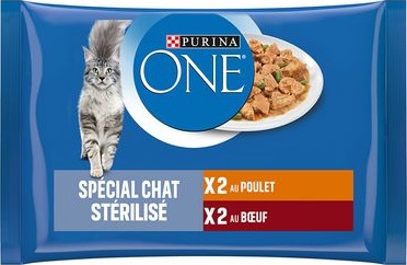 Purina One Våtfôr Sterilcat Og Storfekjøtt Kylling 8 X 85 G