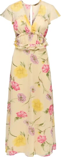 ONLY Onlvalda S/S Long Frill Dress Wvn Ex   Pink   S