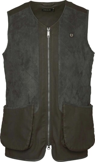Chevalier Men's Vintage Dogsport Vest Leather Brown L