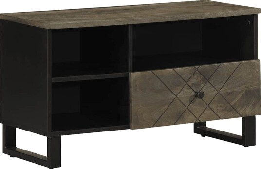 TV benk svart 80x33x46 cm heltre mango TV benk svart 80x33x46 cm heltre mango