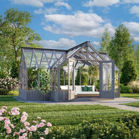 Drivhus I Tre Emilia Orangeri 19,9 M² - Grå Drivhus I Tre Emilia Orangeri 19,9 M² - Grå