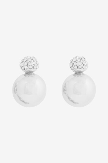 Snö Of Sweden Øredobber Bennet Small Crystal Double Ear Sølv