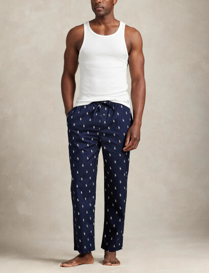 Polo Ralph Lauren Signature Pony Cotton Pajama Pant - Navy - XXL