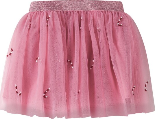Name It Tyllskjørt - NmfVeross - Wild Rose/Candy Stokker - Name It - 7 år (122) - Skjørt Hvit Rosa Rød