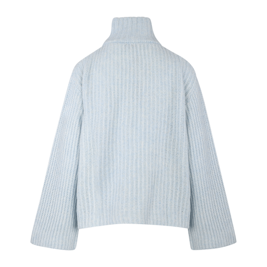 Majken Cardigan Light Blue XL Zip wool cardigan