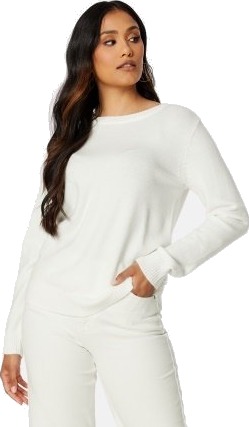 VILA Viril O-neck L/S Knit Top White Alyssum L VILA Viril O-neck L/S Knit Top White Alyssum L