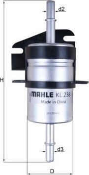 Drivstoffilter MAHLE ORIGINAL KL 238
