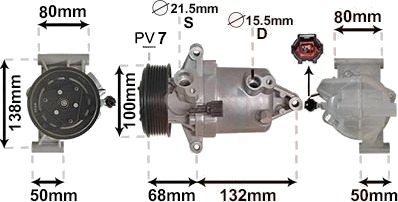 AC-kompressor VAN WEZEL 1301K703