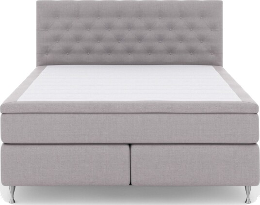 Select No 6 Komplett Sengepakke 180x200 Fast Memory/Pocket Lysegrå/Sølvben