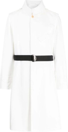 Alexander McQueen Illustrasjon Trench Coat White/Black Hvit M