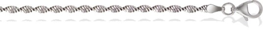 Pan Jewelry Tvunnet kjede i 925 sølv 2,7 mm 50 cm