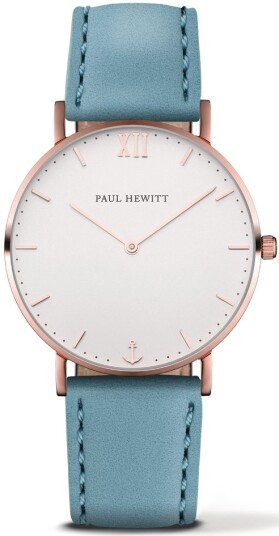 Paul Hewitt Dameklokke PH 6455209K Sailor Line Sølvfarget/Lær Ø39
