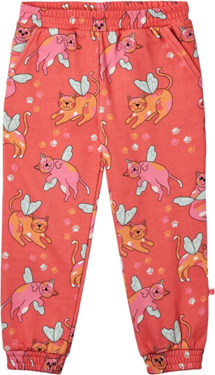 Småfolk Pants With Cats Pink 110 116