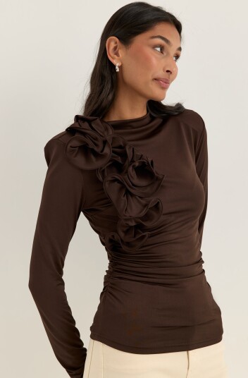 Bubbleroom Occasion Flounce long Sleeve Top