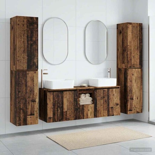 vidaXL Baderomsinnredningssett 5 stk. Gammelt tre 33 x 34,5 x 160 cm vidaXL Baderomsinnredningssett 5 stk. Gammelt tre 33 x 34,5 x 160 cm